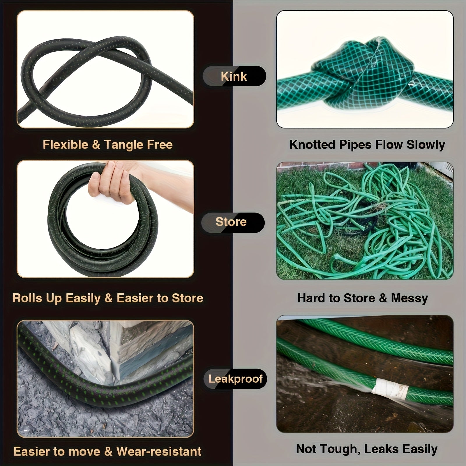Heavy-Duty Stainless Steel Garden Hose with Versatile Spray Nozzle - Parry's Picks