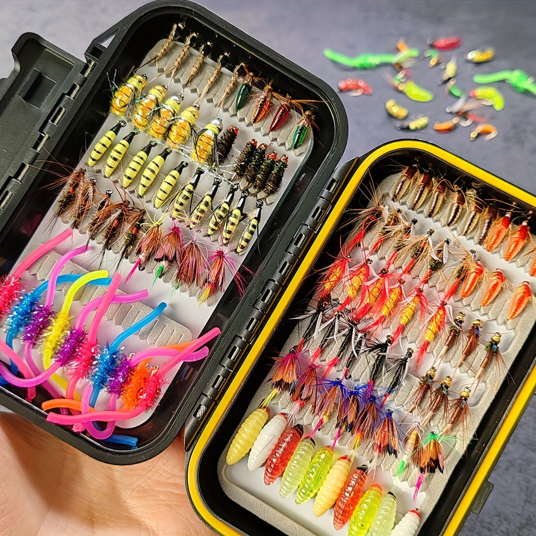 QIEVCRME Fly Fishing Flies Assortment Nymphs Streamers Box