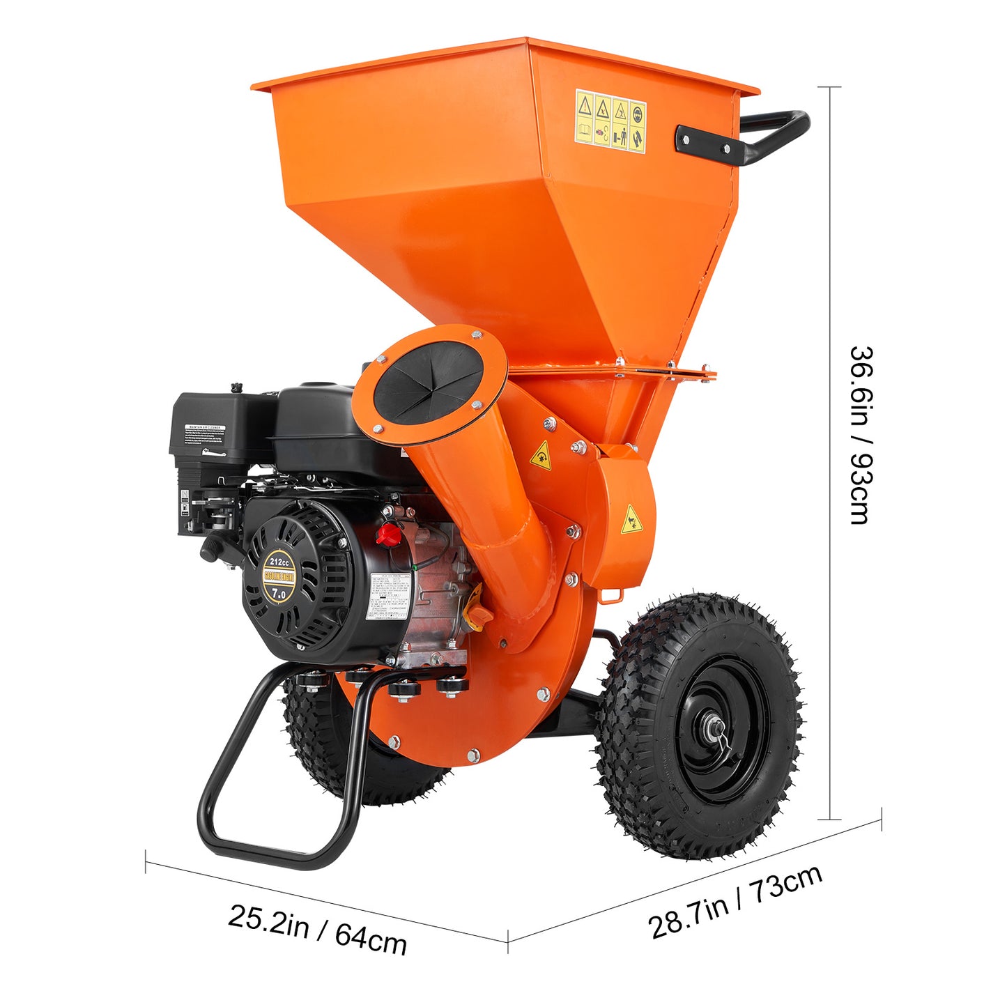 VEVOR Wood Chipper Shredder Mulcher Three In One Gas Power