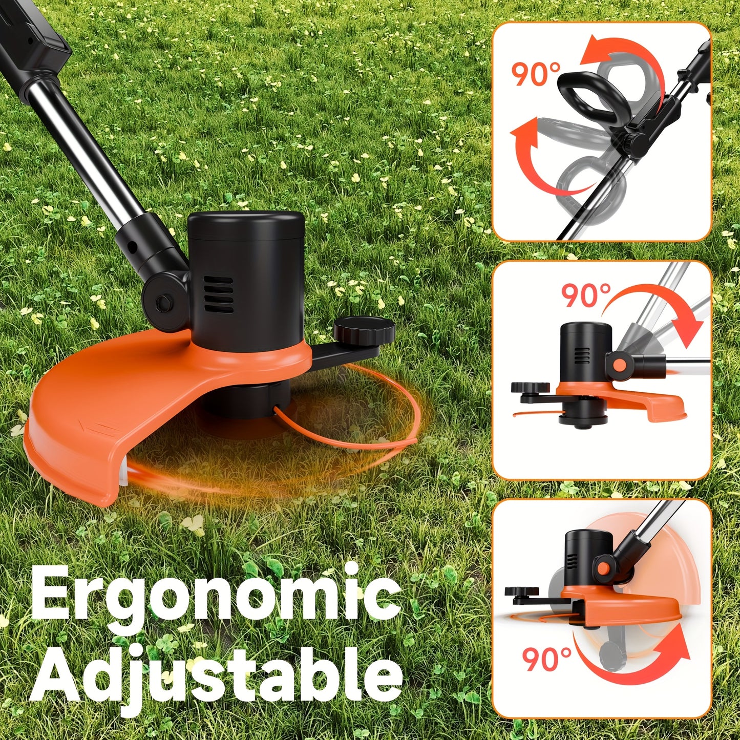 ZNZOEY 3-in-1 Cordless Grass Trimmer and Lawn Edger