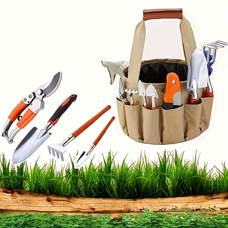 Essential Garden Tool Set with Ergonomic Handles and Storage Apron