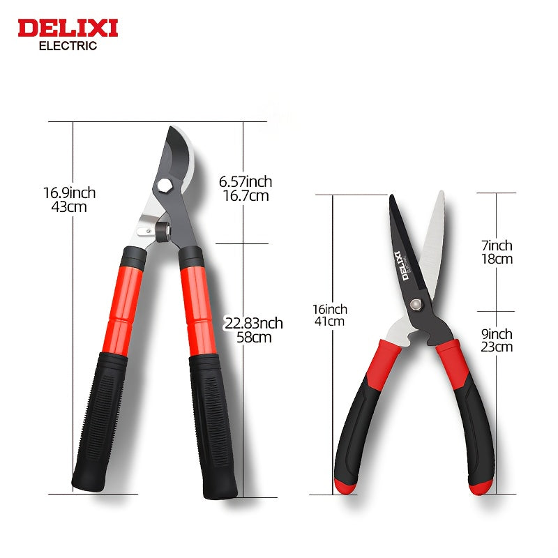 Delixi Electric Pruning Shears and Fence Shears Garden Tool Set - Parry's Picks