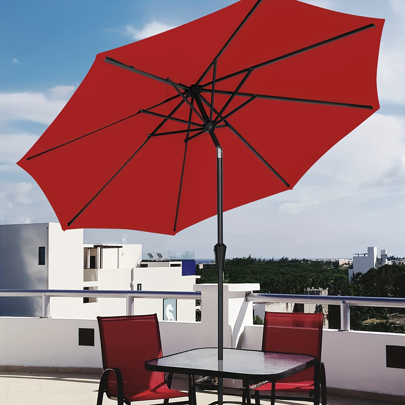 Durable Outdoor Patio Umbrella with Easy Tilt and Crank System - Parry's Picks