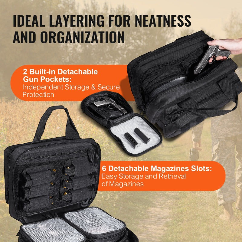VEVOR Tactical Pistol Backpack With 2 Pistol Cases - Parry's Picks