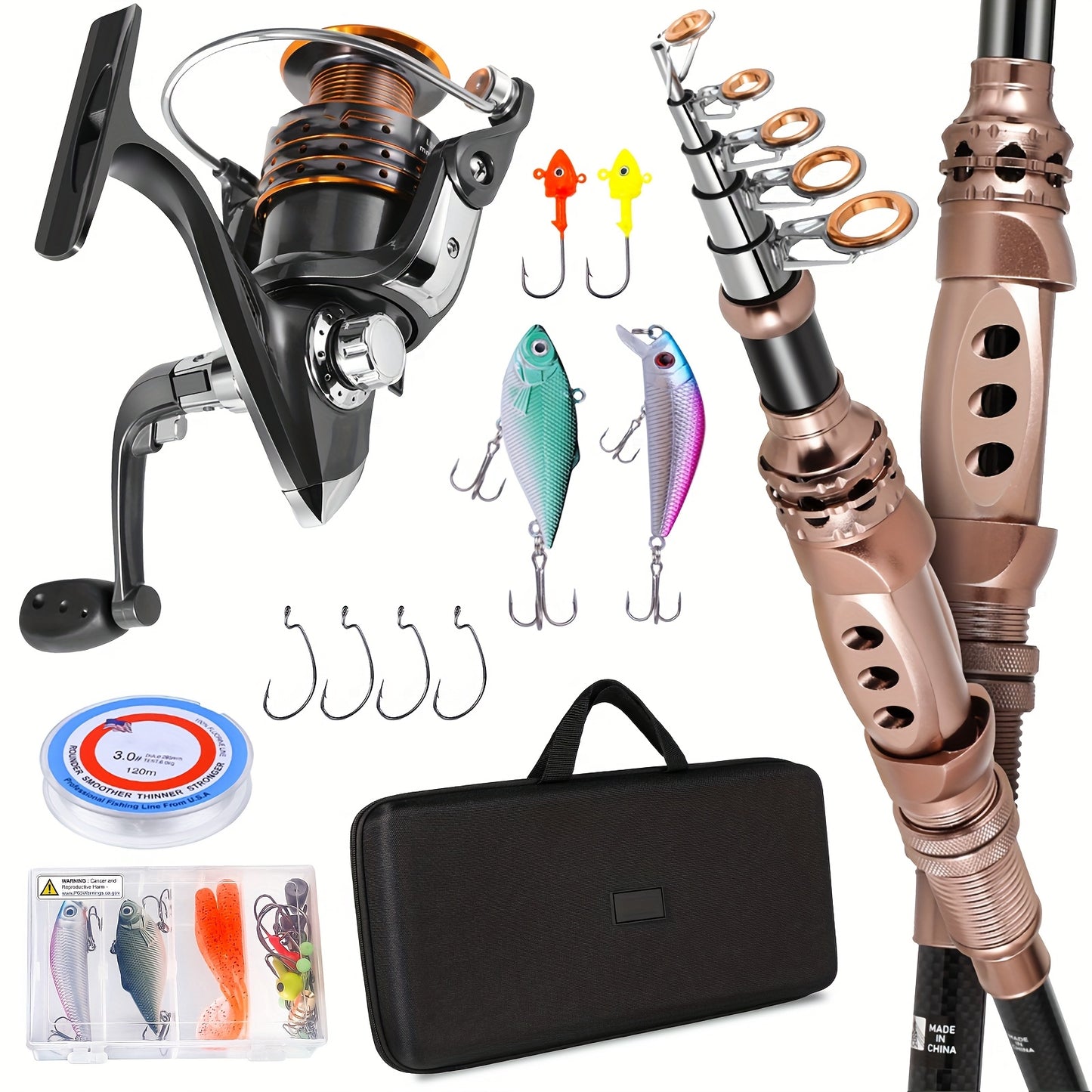 Carbon Fiber Telescopic Fishing Rod and Reel Combo Kit - Parry's Picks