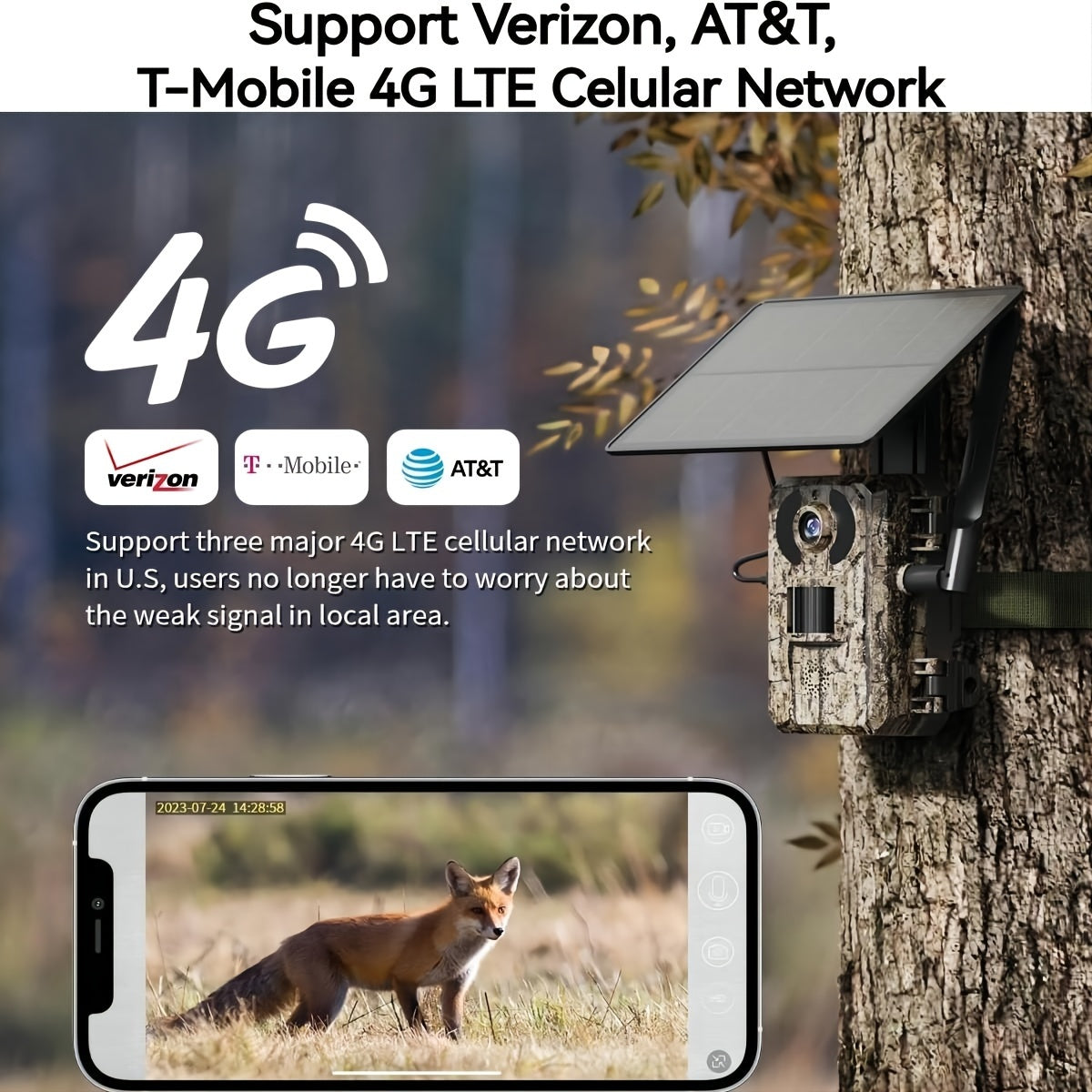 4G LTE Cellular Trail Camera With Live View And Solar