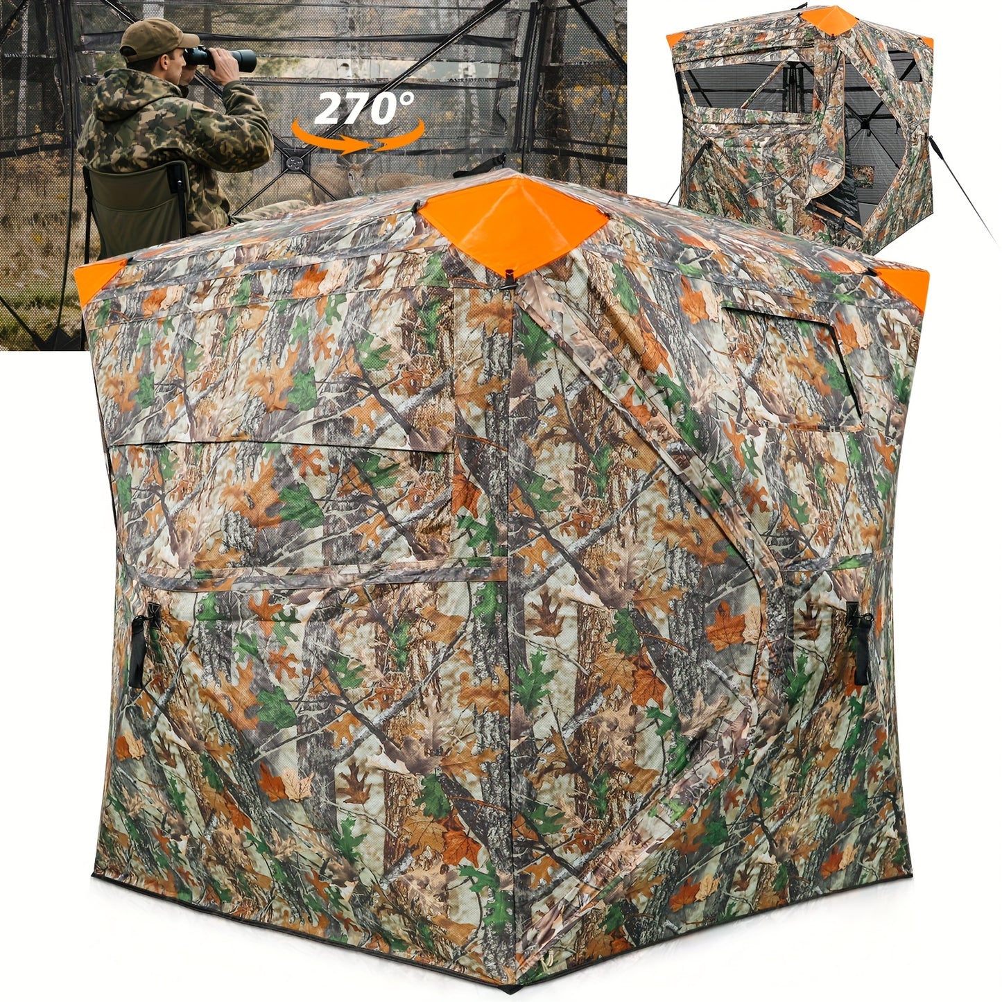YAFITI 3 Person See Through Ground Hunting Blind Windows