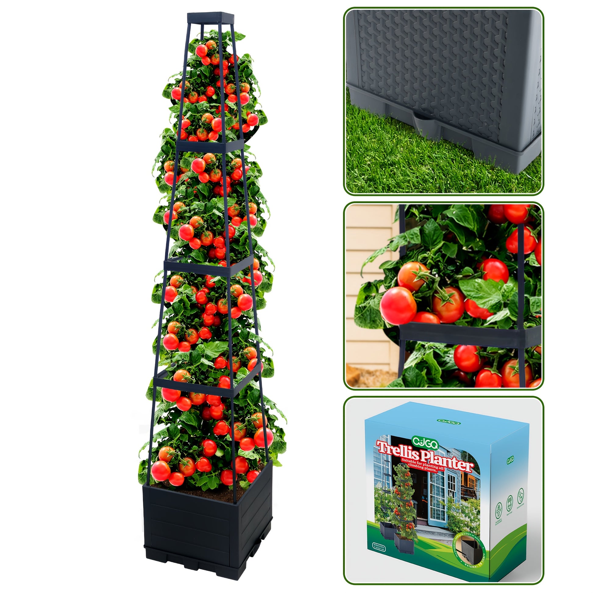 Tomato Planting Box with Self-Watering Cage for Climbing Plants - Parry's Picks