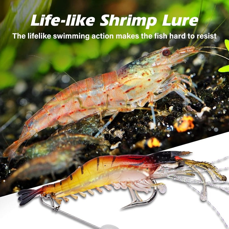 GOTRF Luminous Shrimp Lures Set Soft Fishing Baits Pro