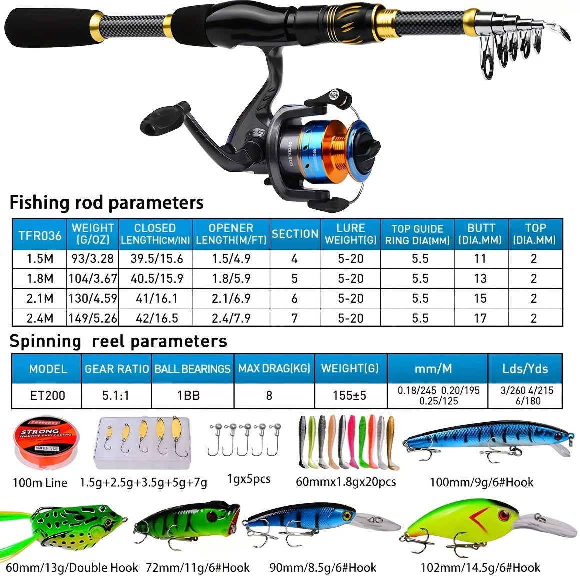 Sea Fishing Rod And Reel Combos With Tackle Bag For Saltwater And Freshwater Carbon Fiber Surf Spinning