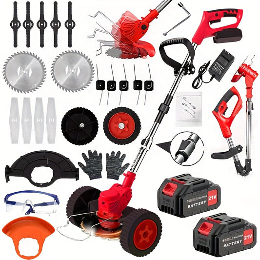 Compact Cordless Electric Lawn Mower and Trimmer Set