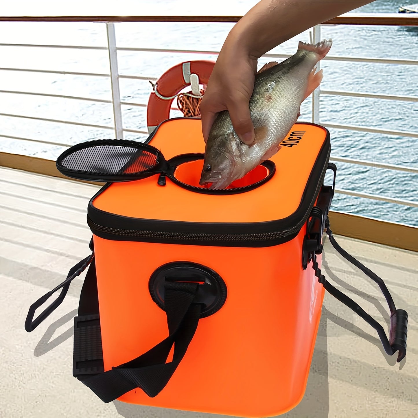 Foldable EVA Fishing Bag Bait Bucket Live Fish Carrier