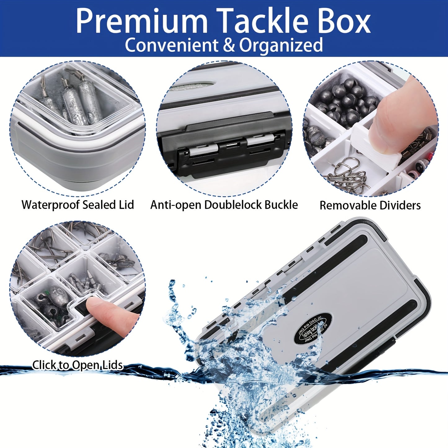 ZONON 482pc Fishing Kit Lures Hooks Sinkers Tackle Box