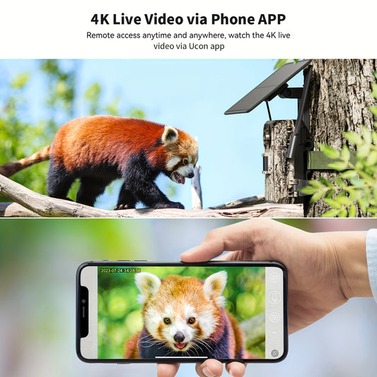 Solar Cellular Trail Camera 4G LTE HD Night Vision SIM
