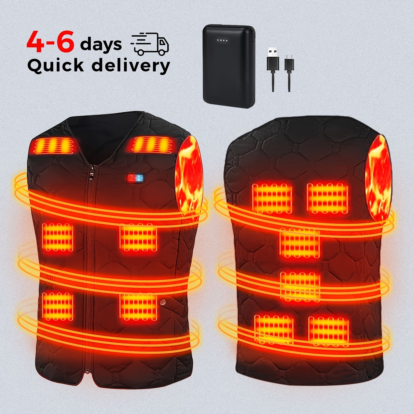 ORTIZAN Heated Vest Lightweight Electric Vest With Battery Pack - Parry's Picks
