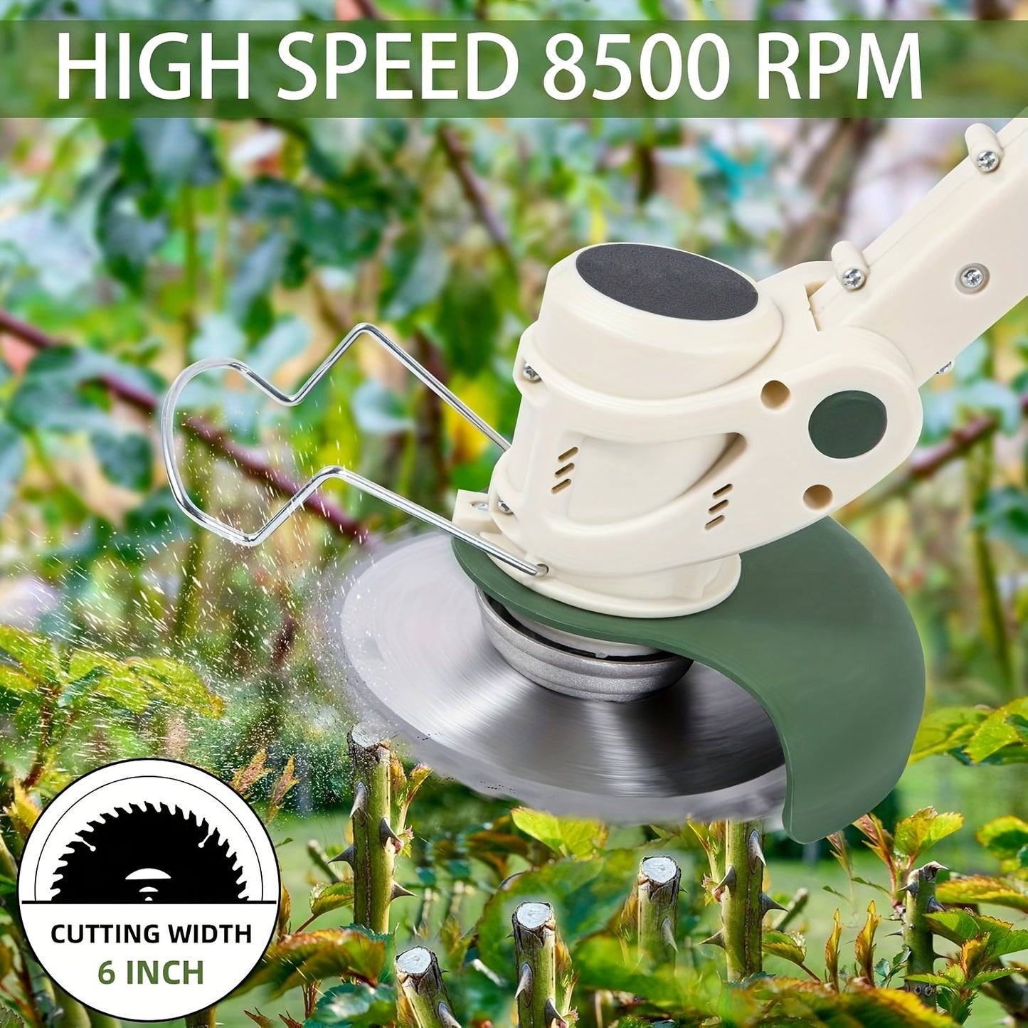 Cordless Weed Wacker Brush Cutter with Rechargeable Batteries and Charger