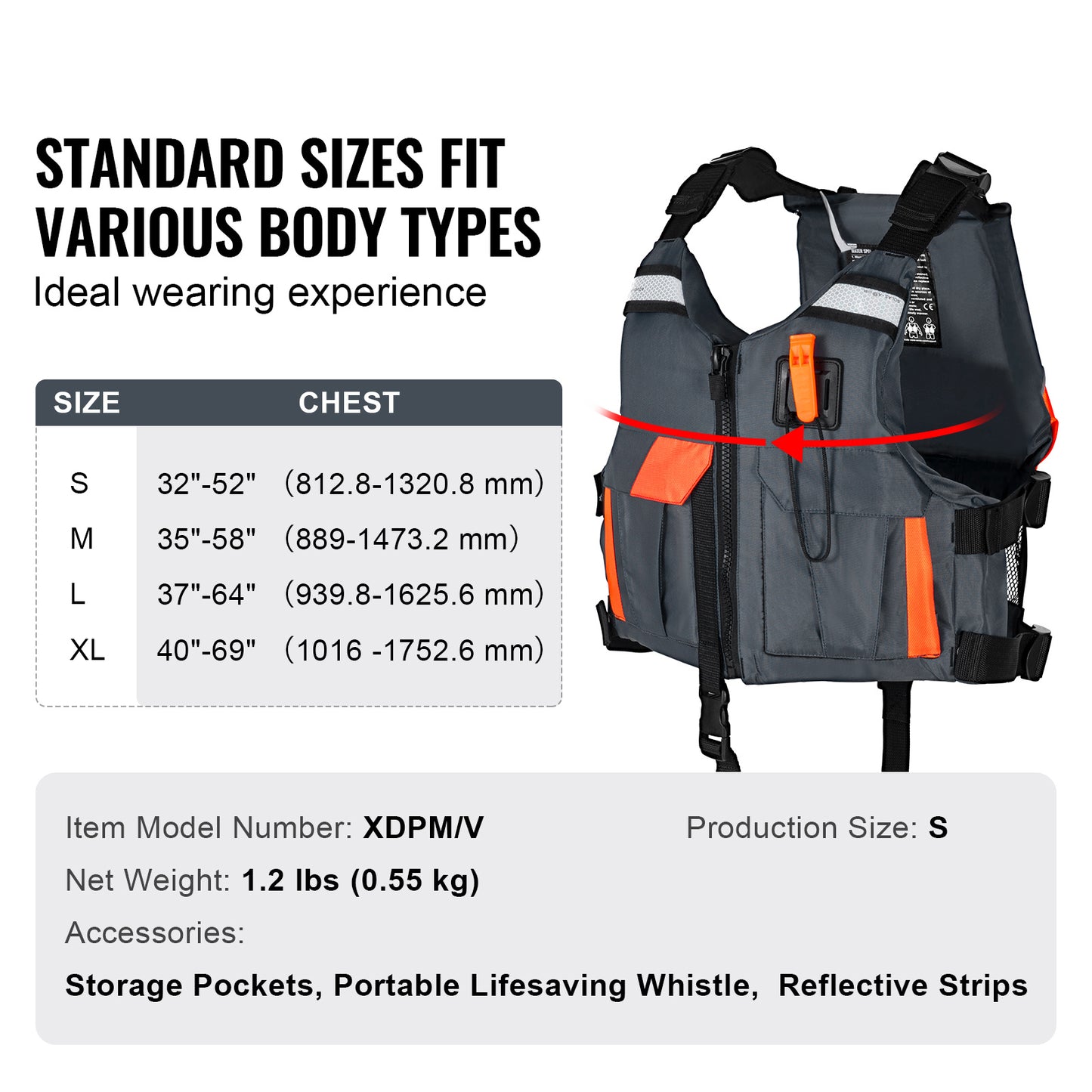 VEVOR 80N Life Vest Buoyancy Jacket for Men and Women