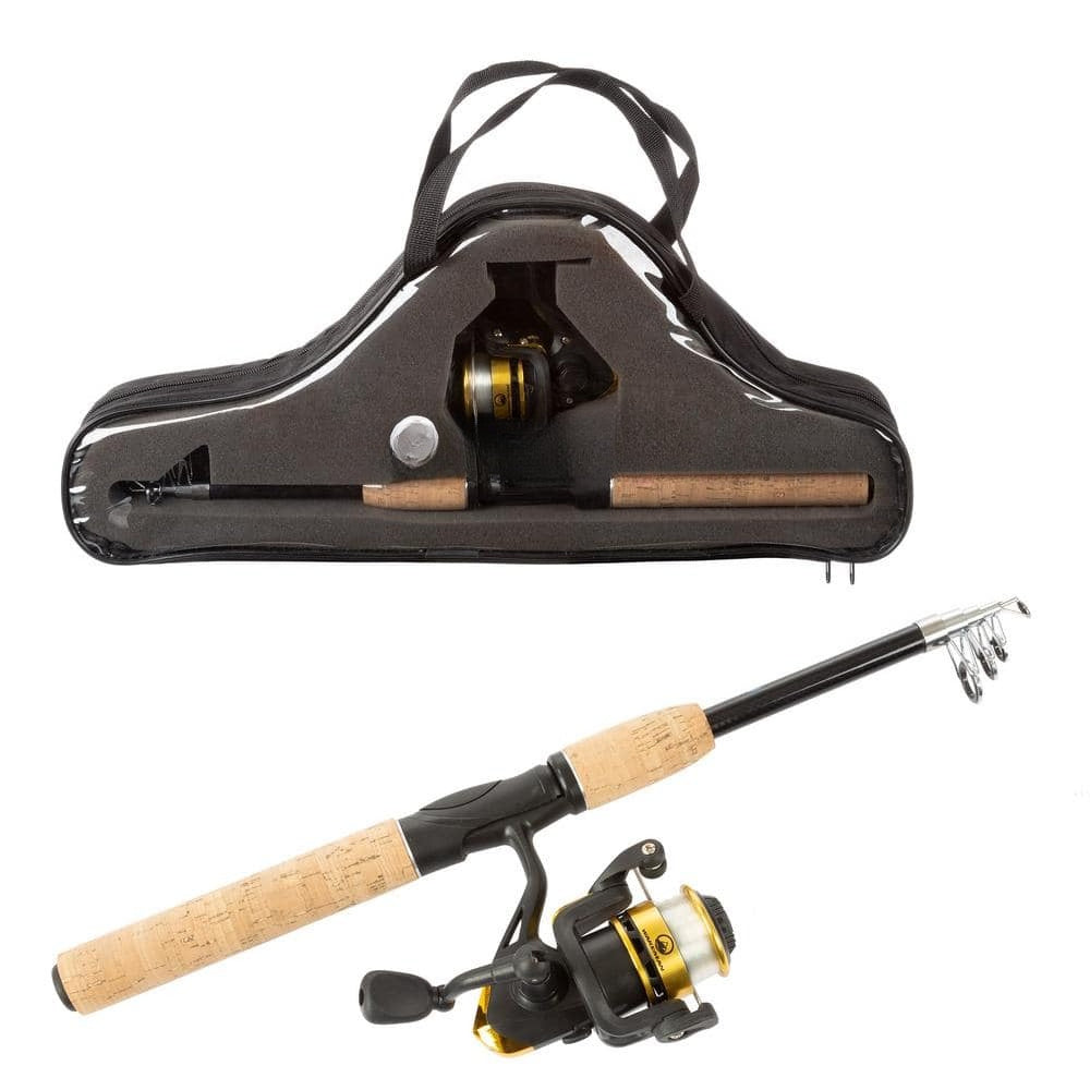 Wakeman Outdoors Telescopic Carbon Fiber Rod And Reel Combo