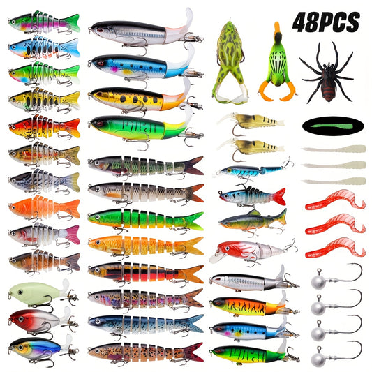 Perch Lure Set 48 Piece Surface And Sinking Multi Joint Wobblers Freshwater - Parry's Picks