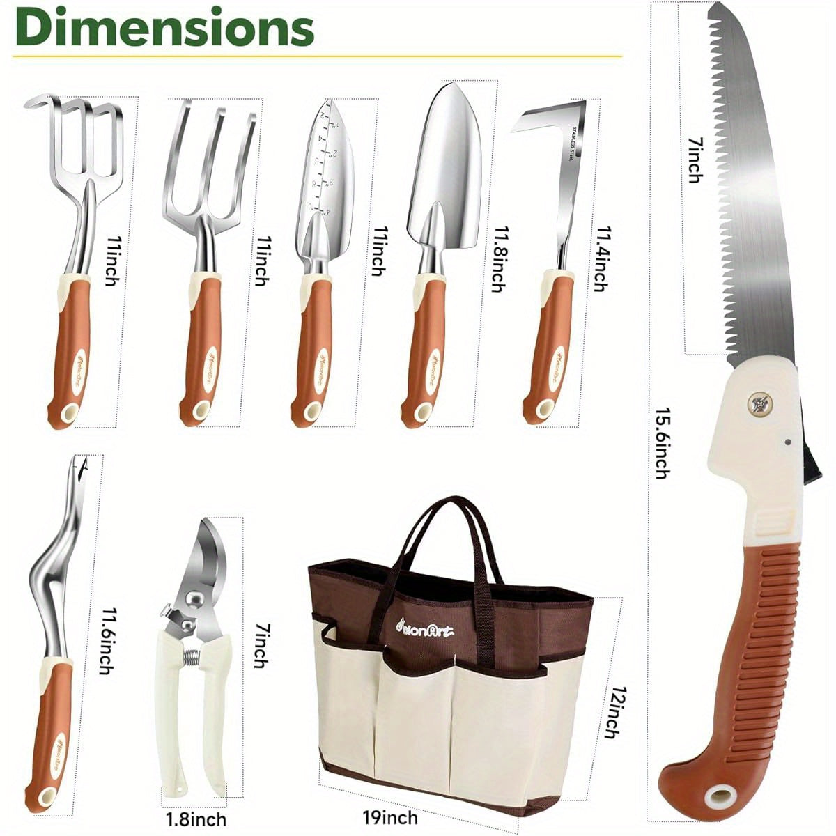 Heavy Duty Gardening Tool Set with Tote Bag and Gloves - Parry's Picks