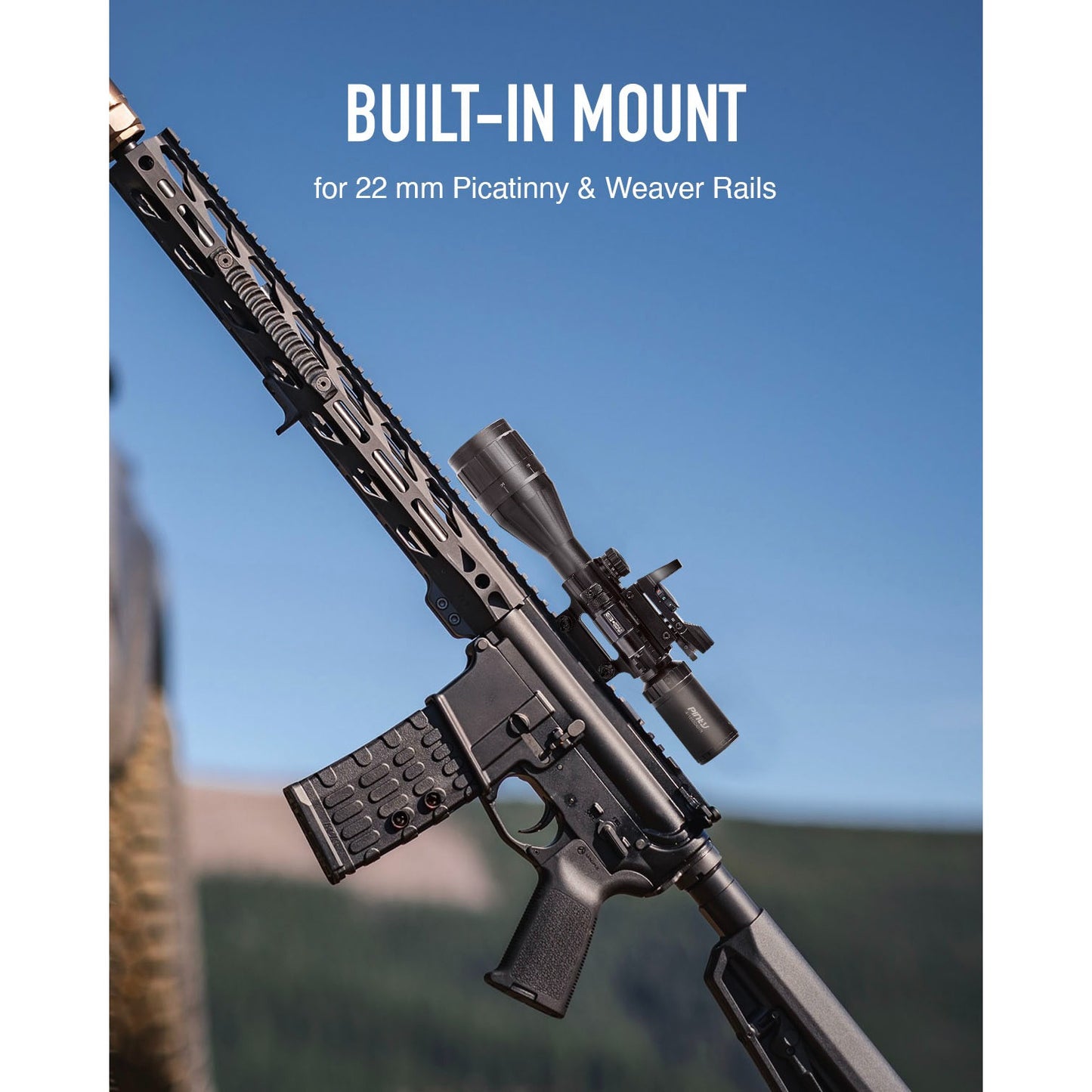 Pinty Rifle Scope With Red Dot And Dual Illuminated Reticle