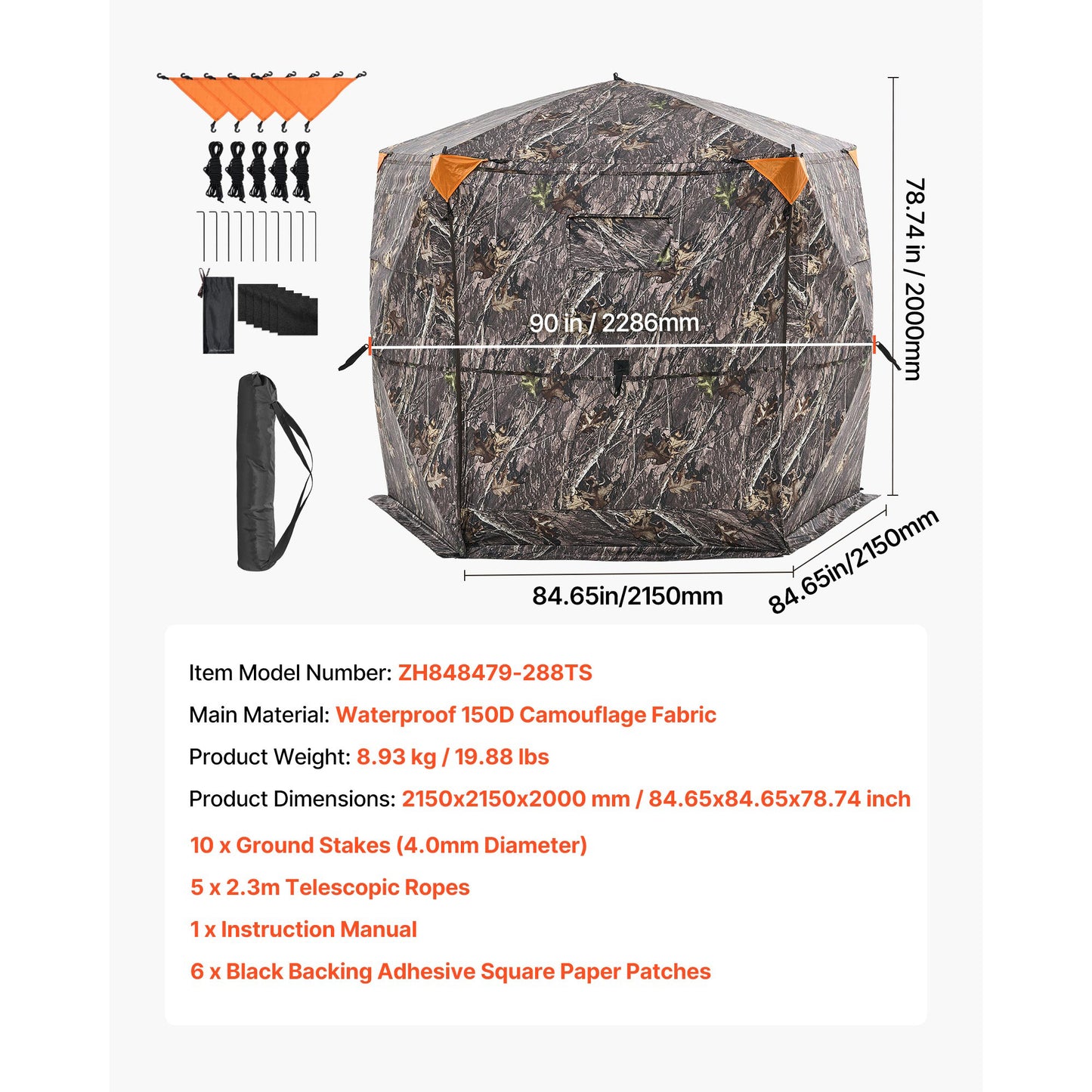 VEVOR See Through Ground Hunting Blind Portable Silent Bag