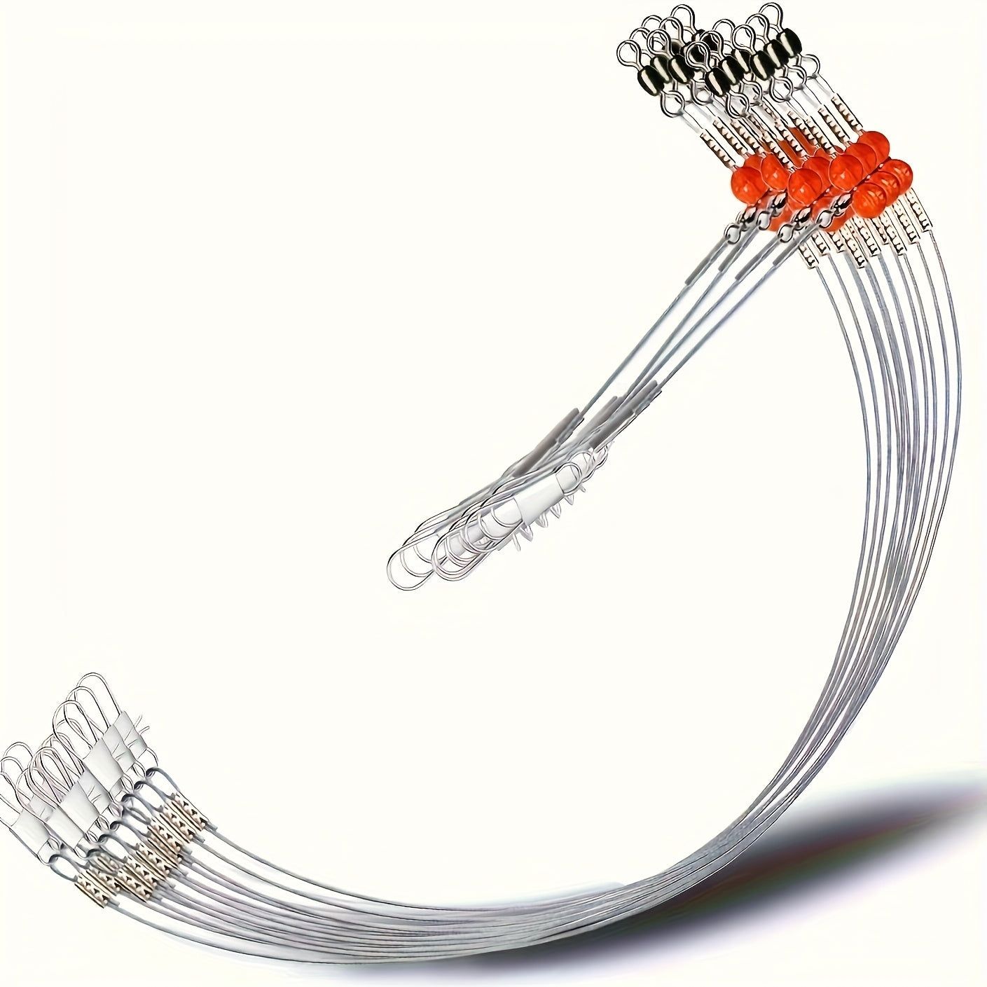 36-Piece Stainless Steel Fishing Leaders Tackle Rigs With Swivels Snaps For Saltwater