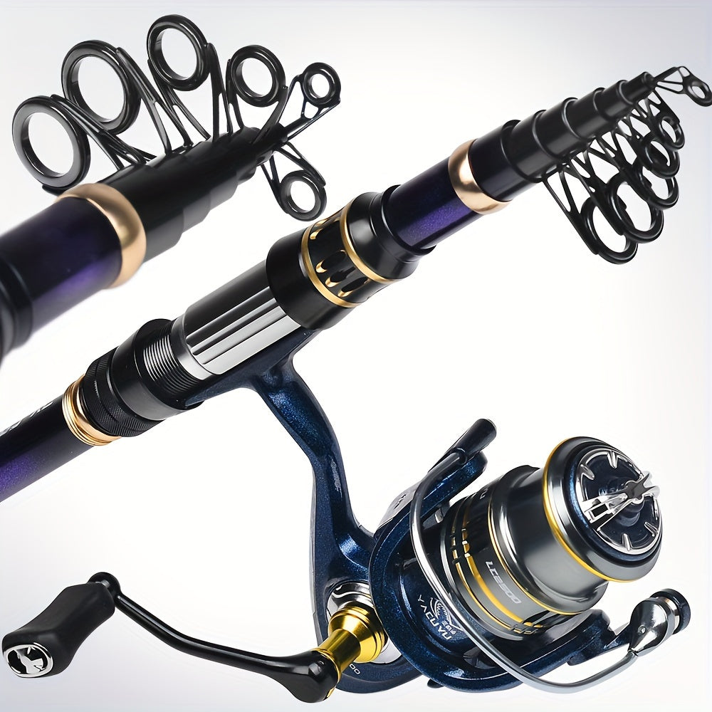 PROBEROS Telescopic Fishing Rod And Reel Combo Carbon Fiber