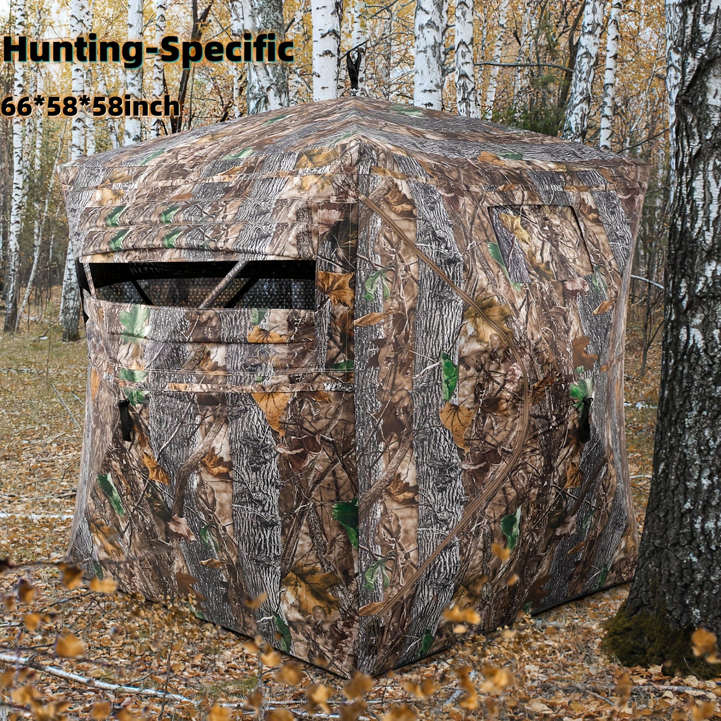 YAFITI 3 Person See Through Ground Hunting Blind Windows