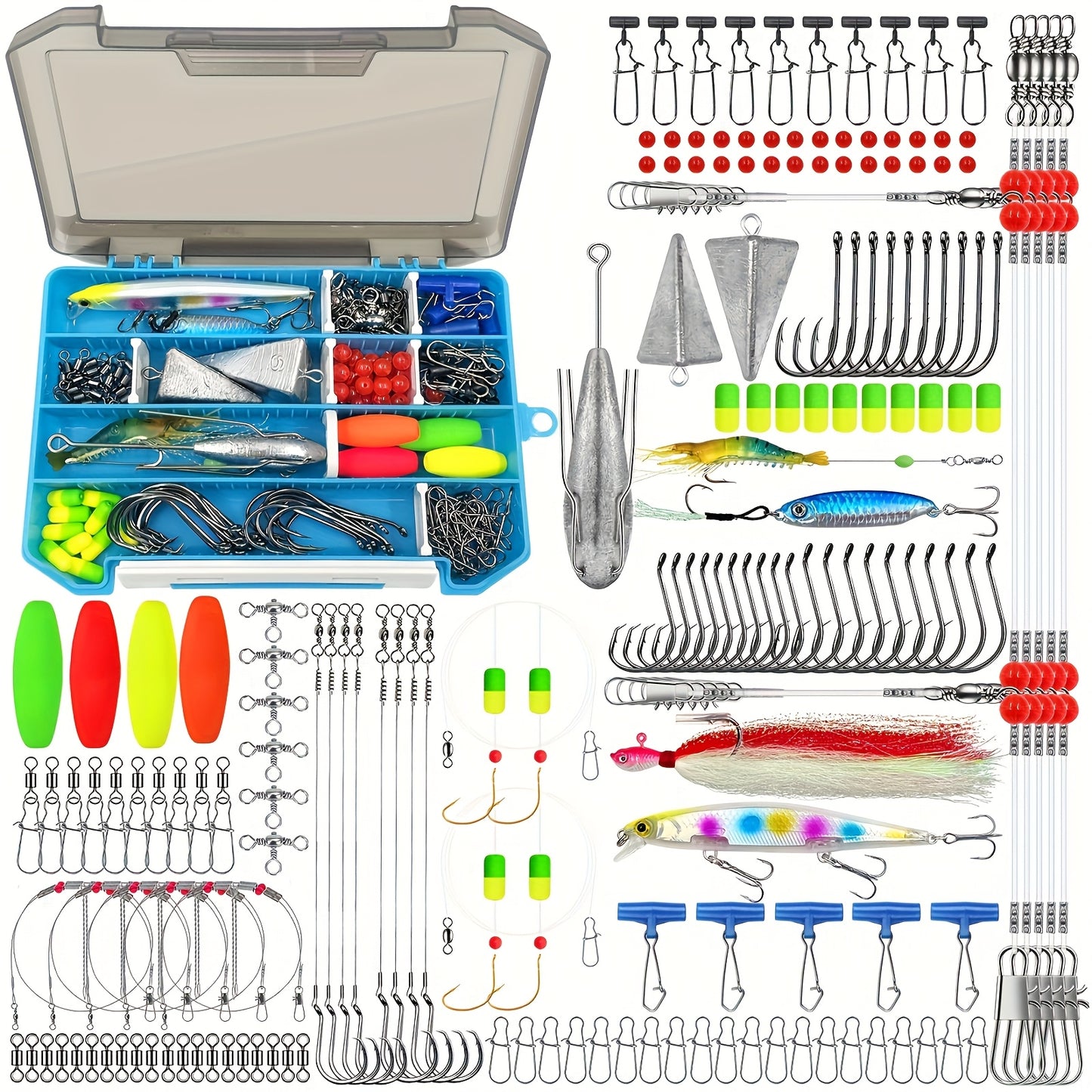 Surf Fishing Tackle Kit With Pompano Rig And Accessories