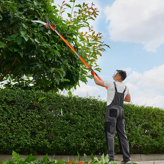 BONNLO Extendable Tree Pruner With Fiberglass Pole Saw
