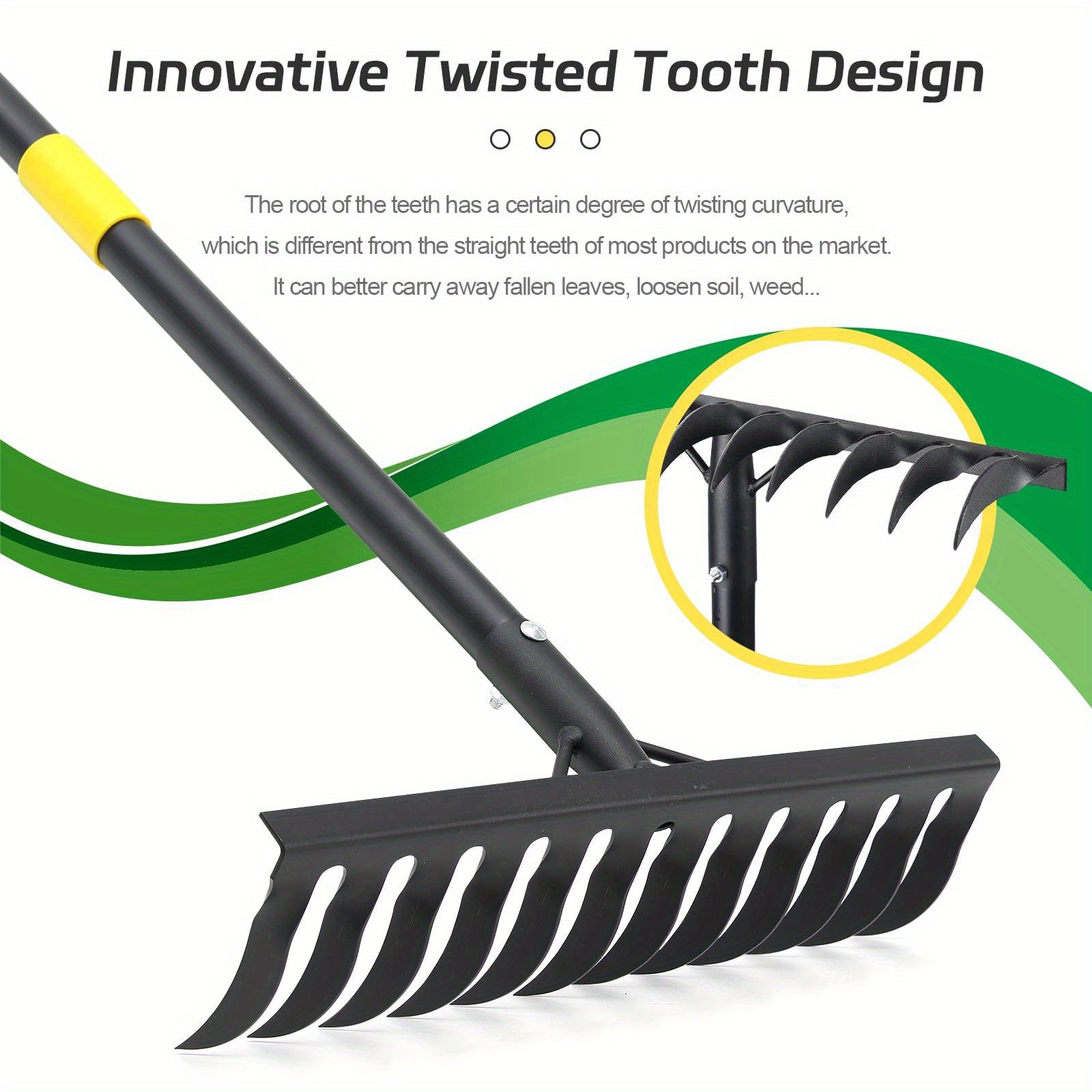 Heavy Duty Bow Rake for Garden Soil and Debris Cleanup - Parry's Picks