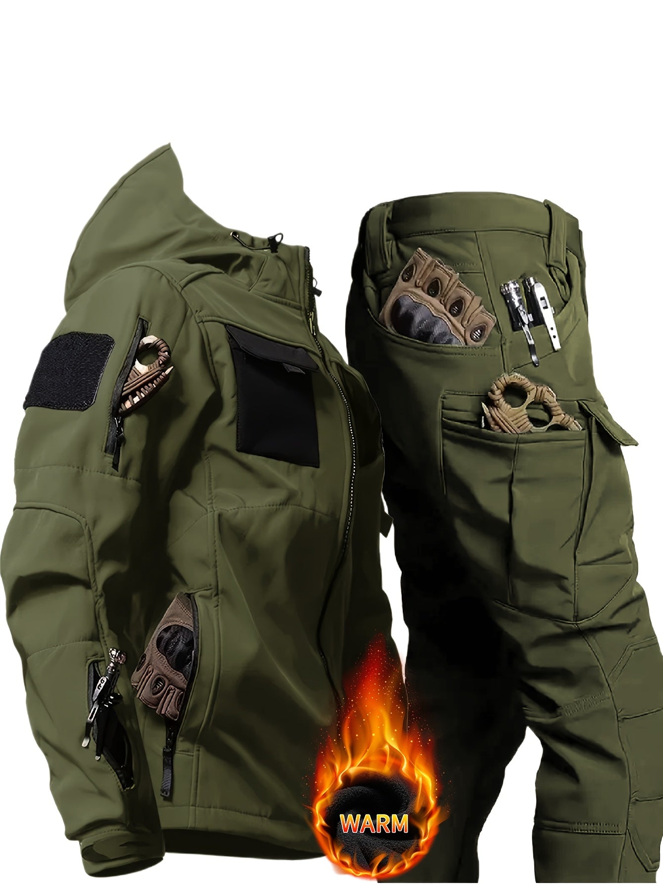 SOVTEMPCollar Mens Thermal Two-Piece Hooded Outdoor Set - Parry's Picks