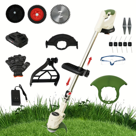 Cordless Weed Wacker Brush Cutter with Rechargeable Batteries and Charger