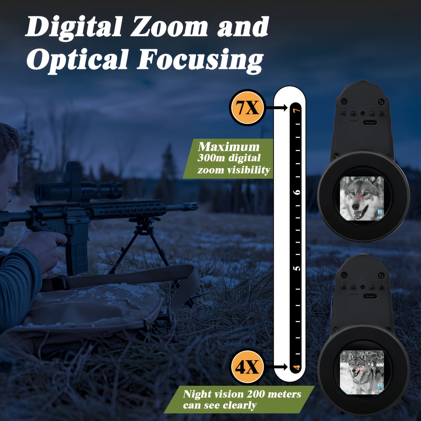 4K HD Infrared Night Vision Binoculars With 7x Zoom