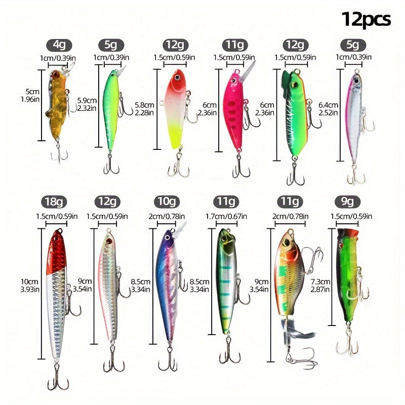 604 Pcs Fishing Lures Tackle Kit Set Crankbaits And Hooks