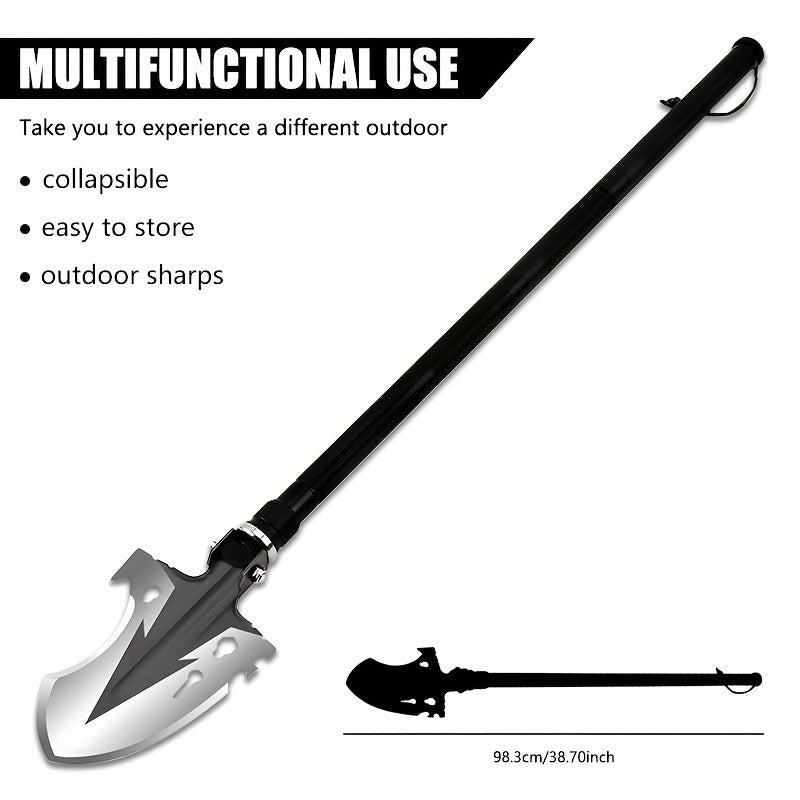 Multi Tool Crescent Shovel With Chop Blade Camp Hook