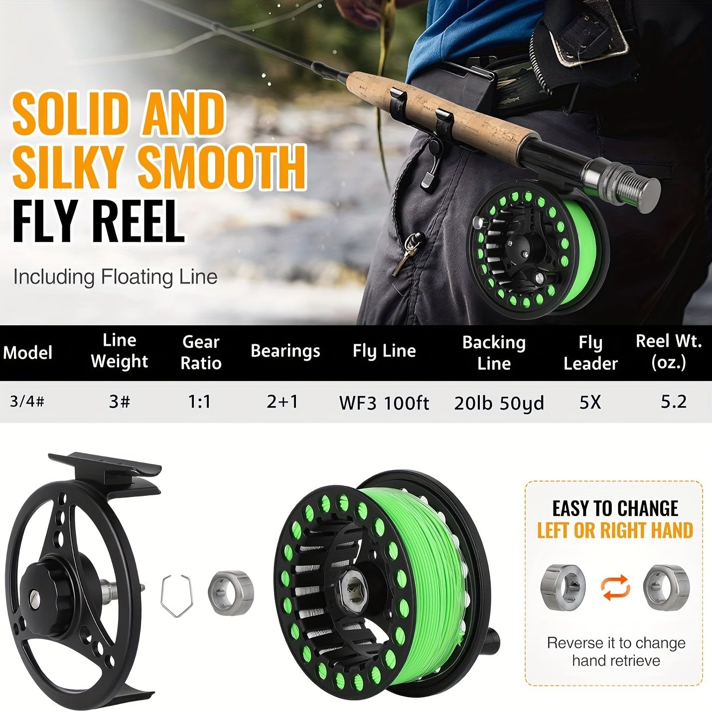 Fly Fishing Rod And Reel Combo Ultra Lightweight Graphite