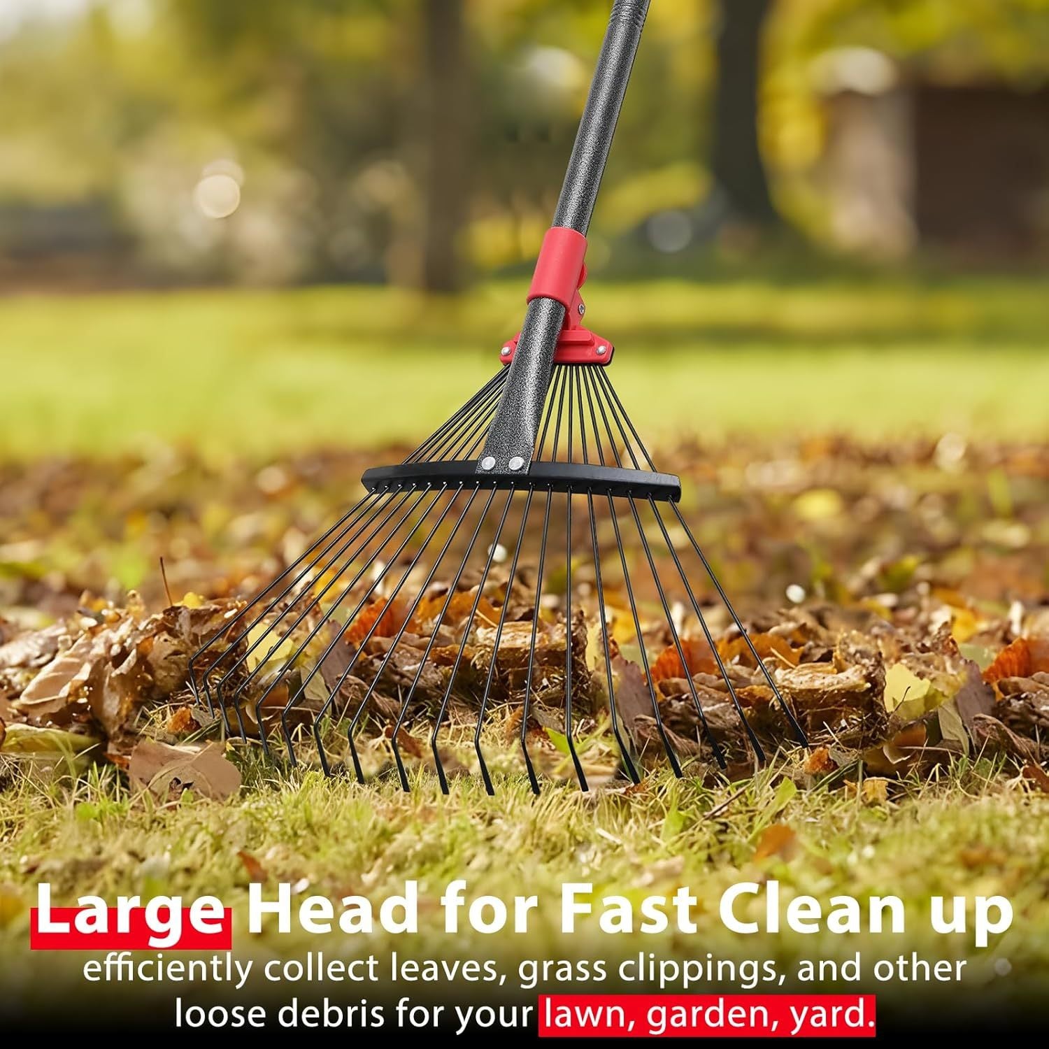 Adjustable Heavy Duty Leaf Rake for Fast Lawn Cleanup - Parry's Picks