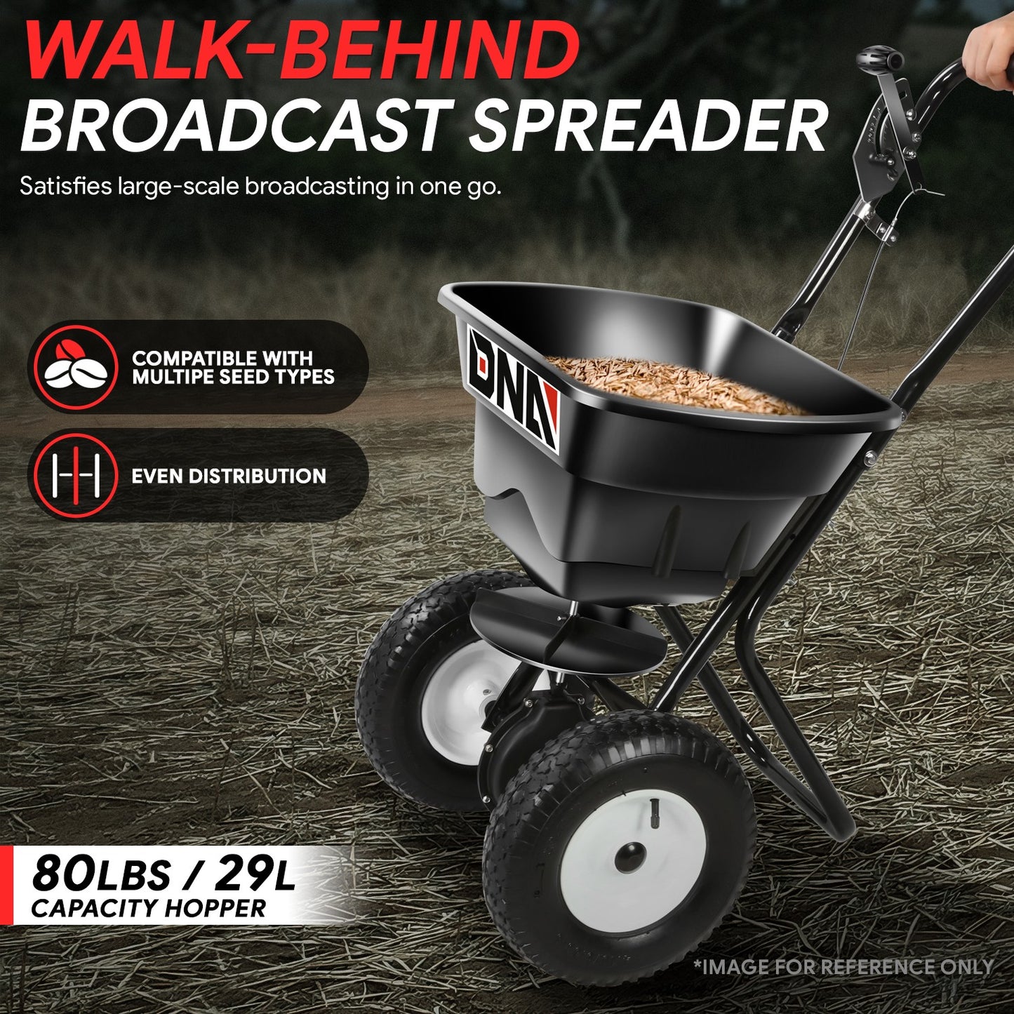 Walk Behind Broadcast Spreader Fertilizer Garden Seeder