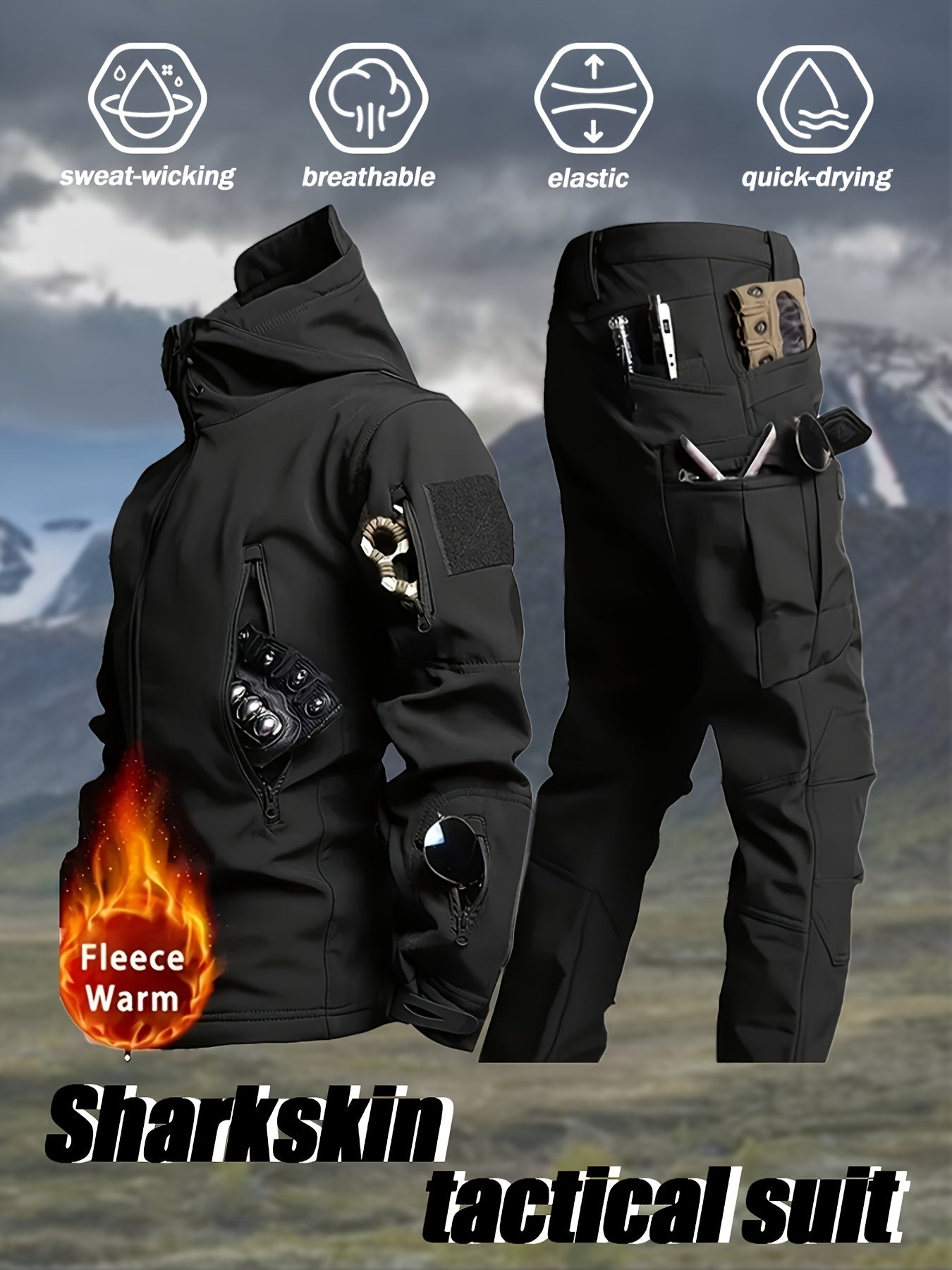 Men's 2-Piece Jacket And Overalls Set Warm Windproof Outerwear - Parry's Picks