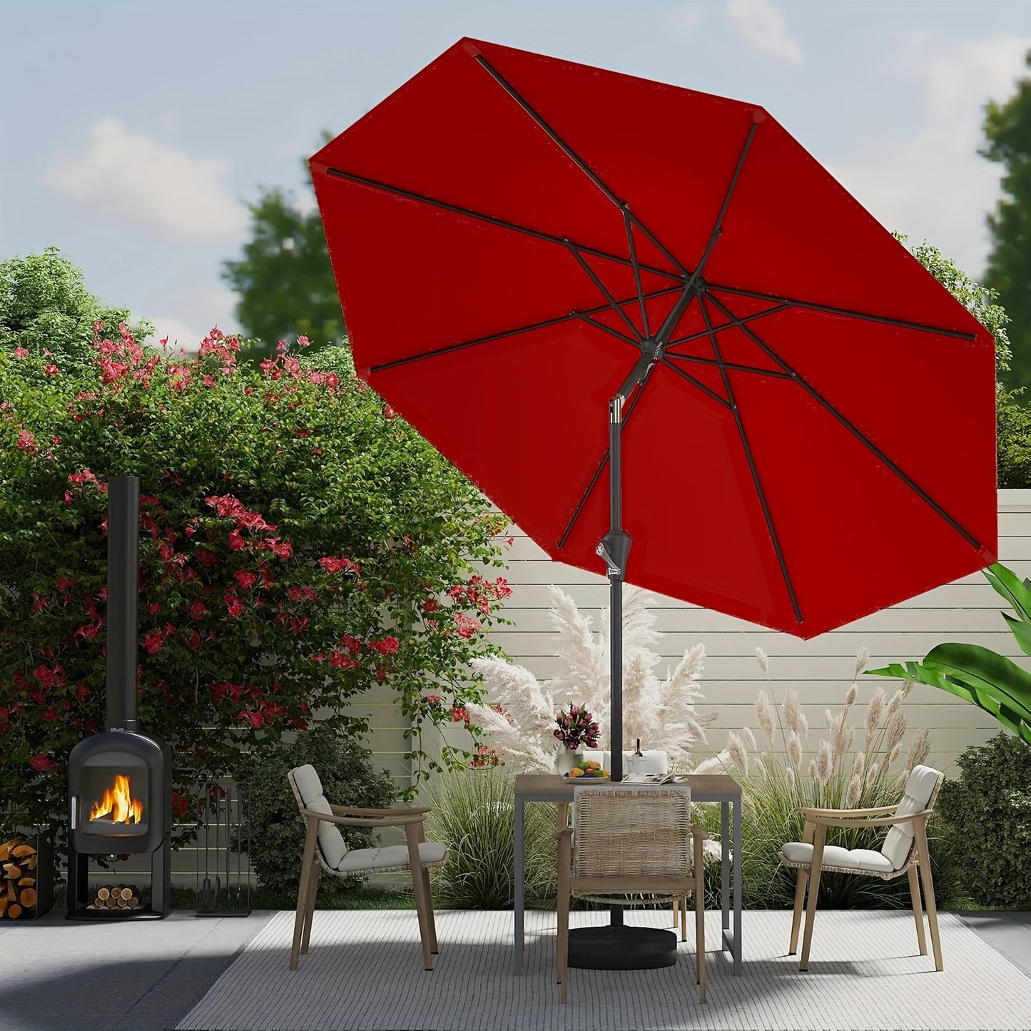 Durable Outdoor Patio Umbrella with Easy Tilt and Crank System - Parry's Picks