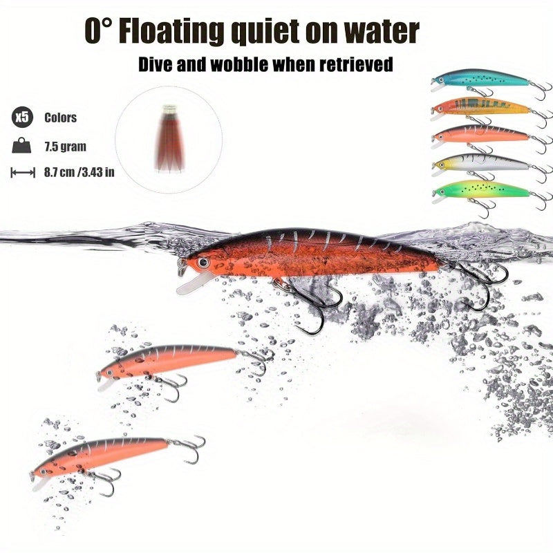 Fishing Lures Kit Mixed Minnow Popper Crank Baits Tackle