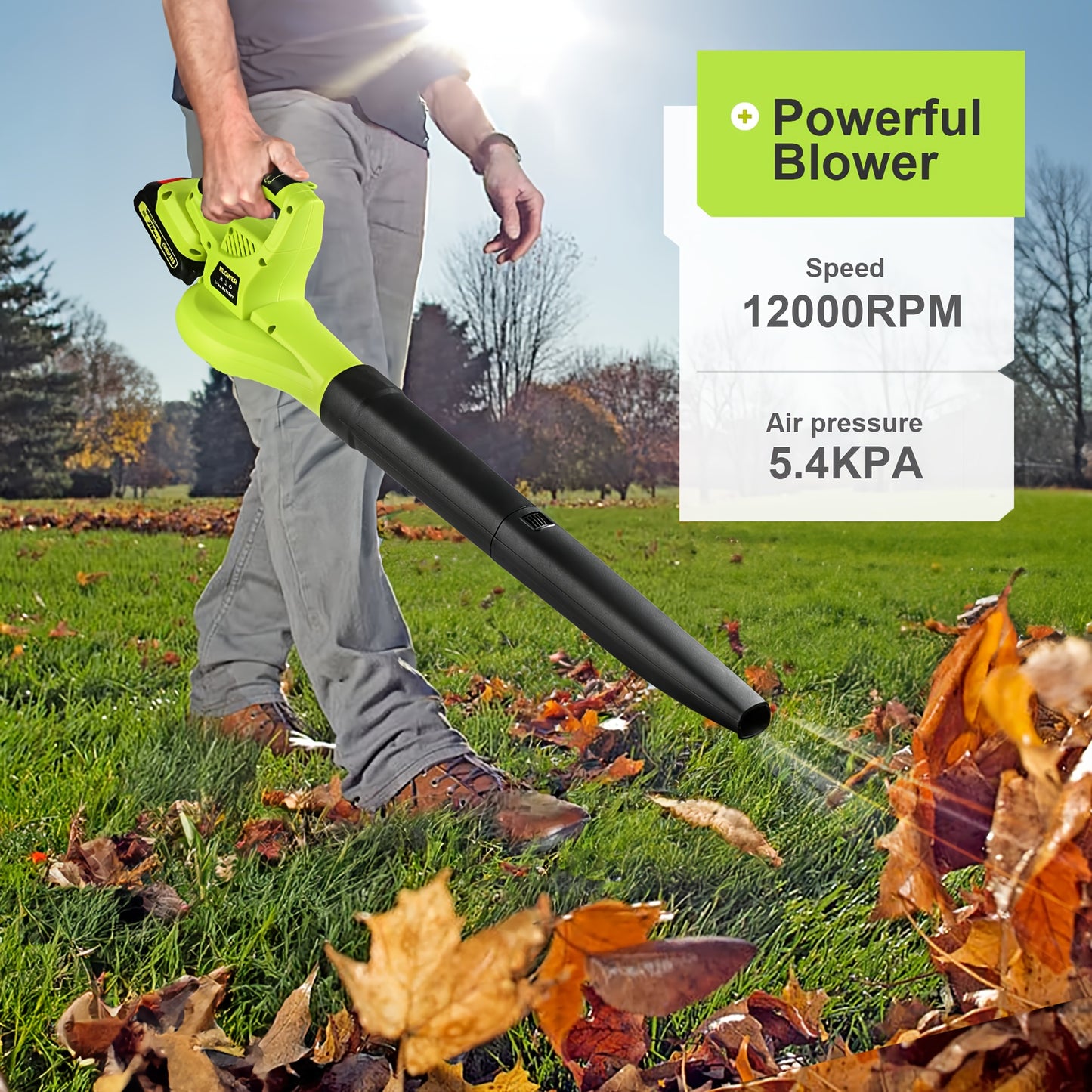 Cordless Leaf Blower With Fast Charger And Dual Batteries