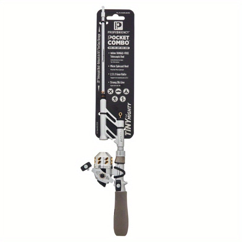 Compact Pocket Spincast Fishing Pole and Reel Combo