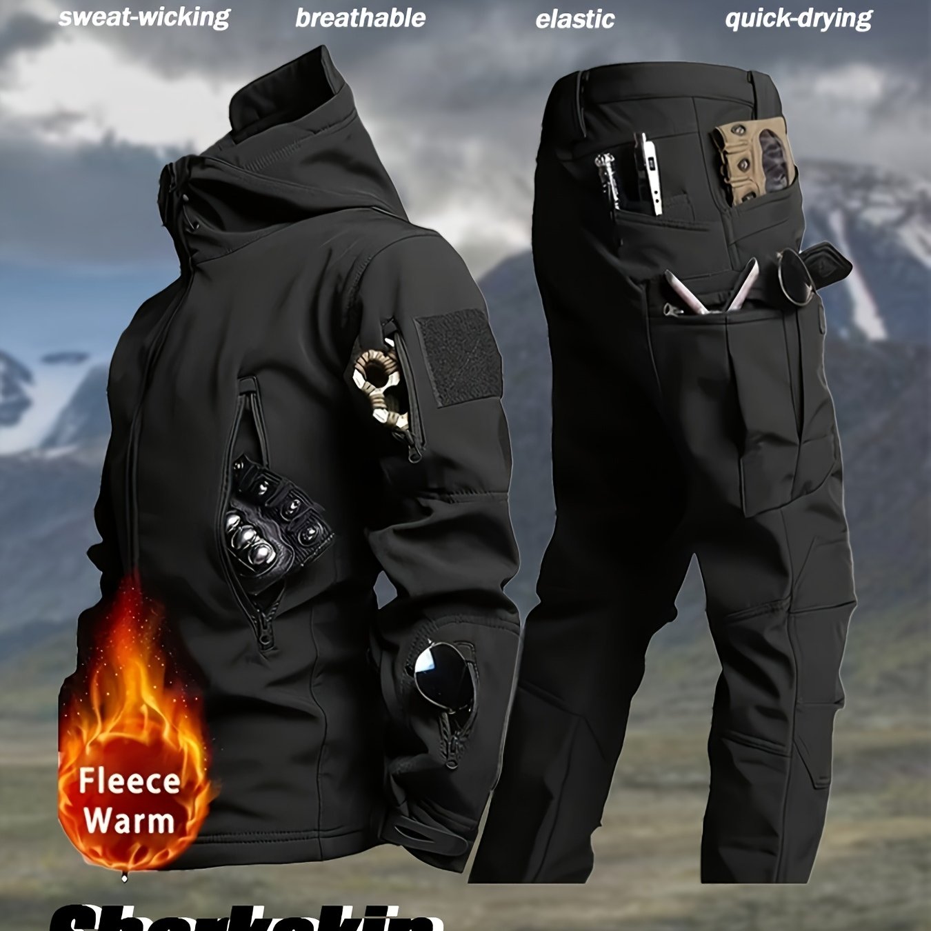 Men's 2-Piece Jacket And Overalls Set Warm Windproof Outerwear - Parry's Picks