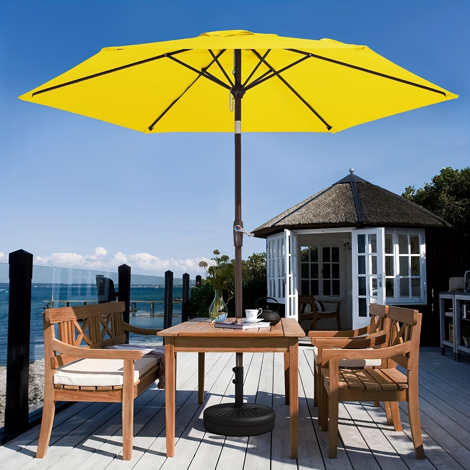 Durable Outdoor Patio Umbrella with Easy Tilt and Crank System - Parry's Picks