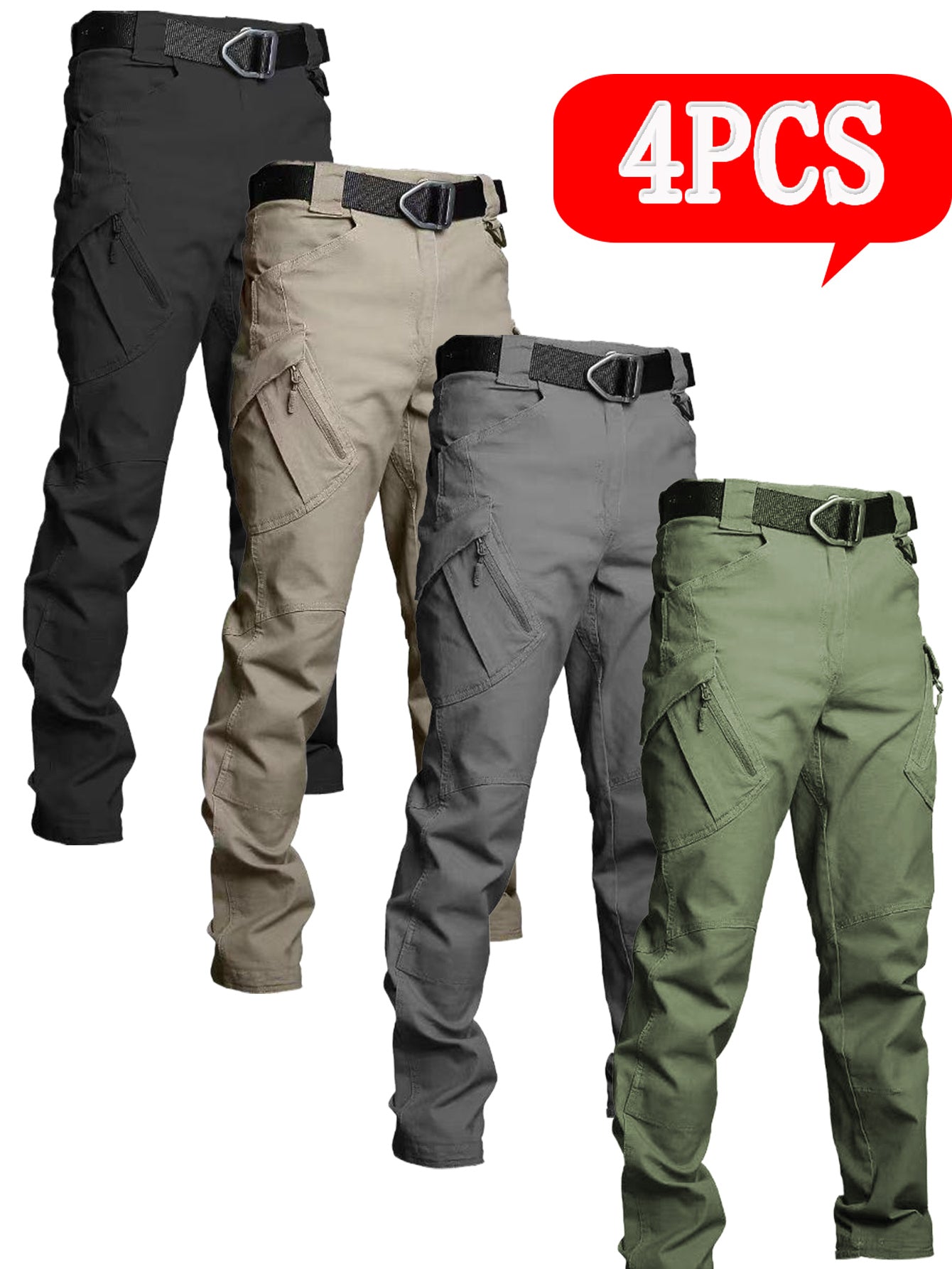 Mens Durable Multi Pocket Tactical Pants Set Quick Dry Breathable Outdoor Work - Parry's Picks