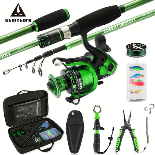 GHOSTHORN Spincast Rod And Reel Combo Telescopic Kit