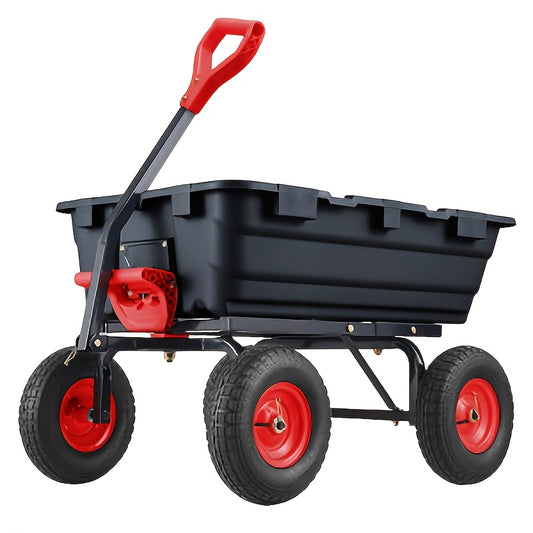 CUISINAID Heavy Duty Plastic Dump Cart With Durable Tires